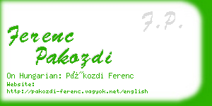 ferenc pakozdi business card